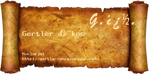 Gertler Ákos névjegykártya